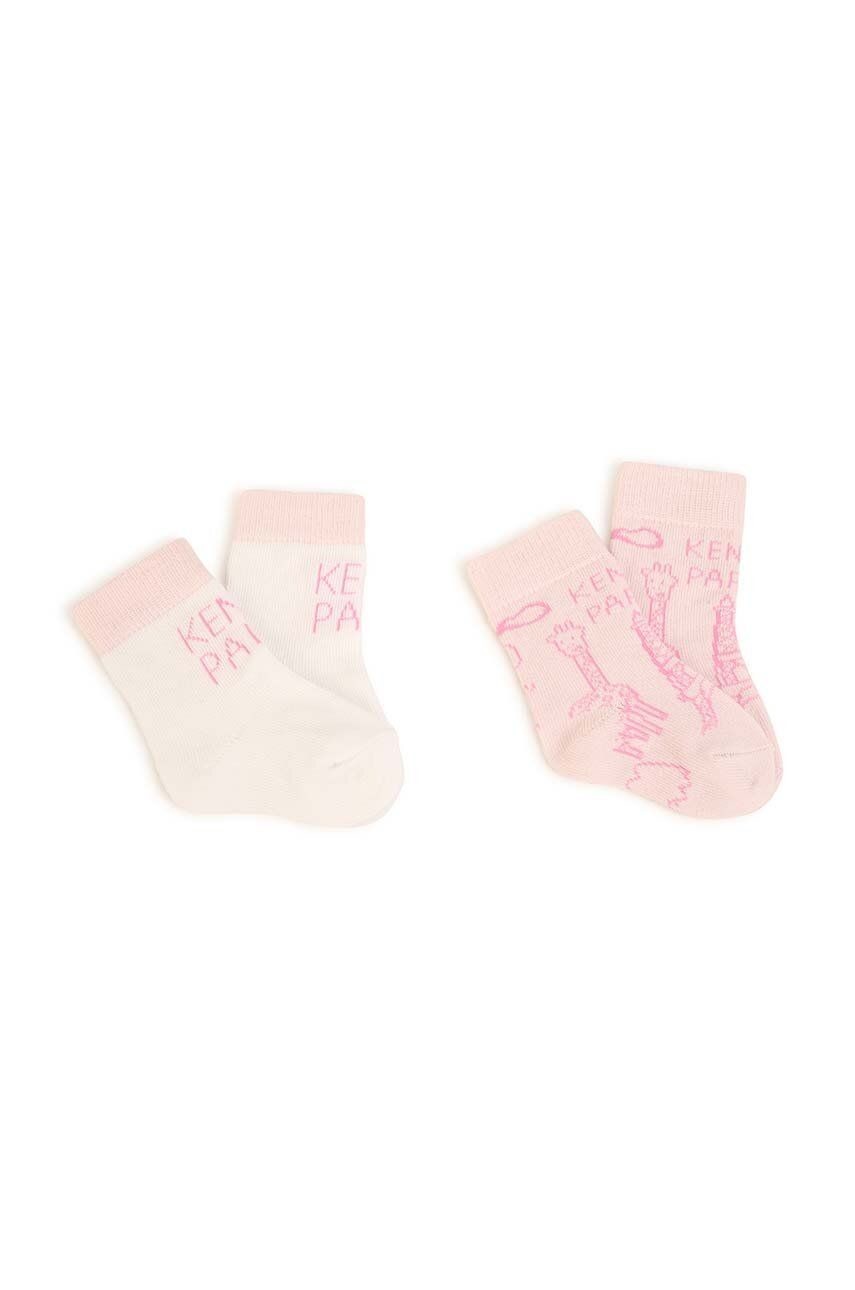 Ponožky pre bábätká Kenzo Kids 2-pak ružová farba