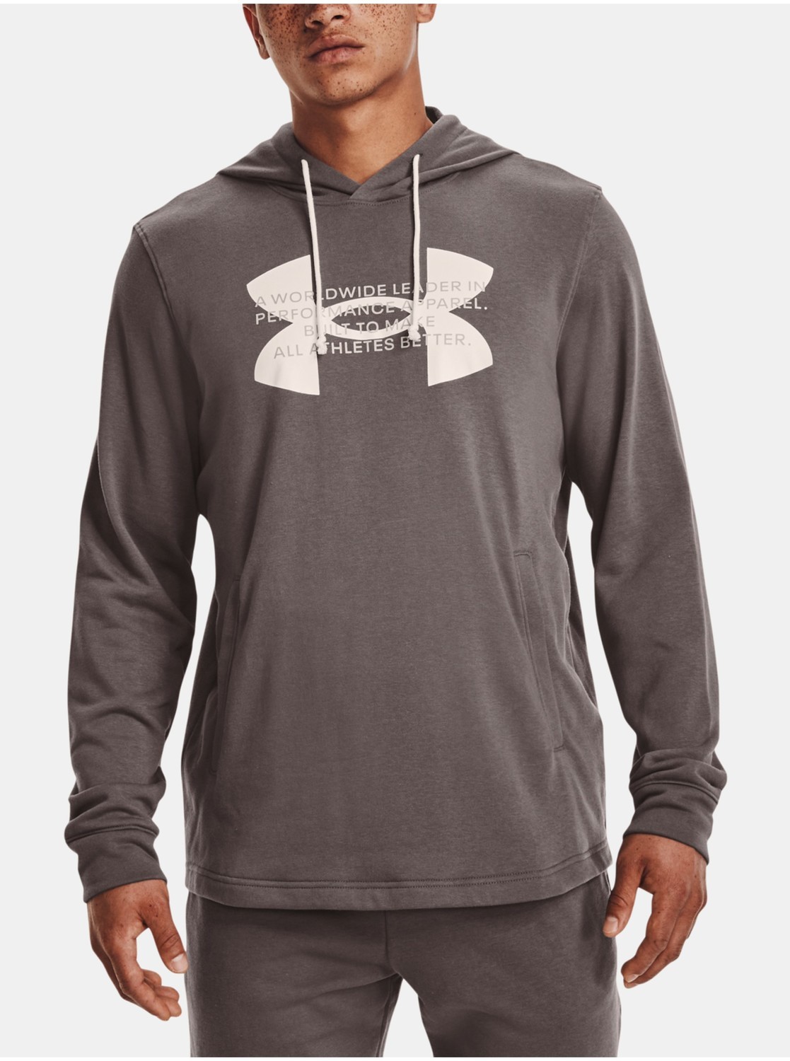 Hnedá pánska mikina Under Armour UA Rival Terry Logo Hoodie