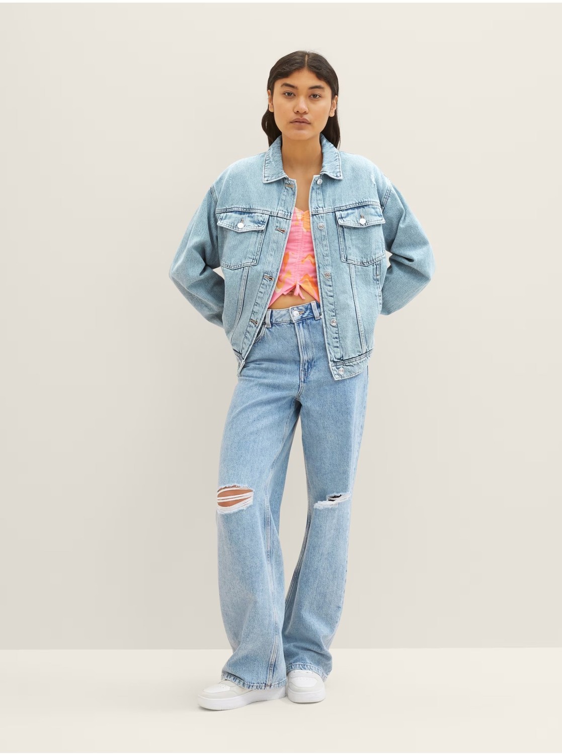 Svetlomodré dámske široké džínsy Tom Tailor Denim