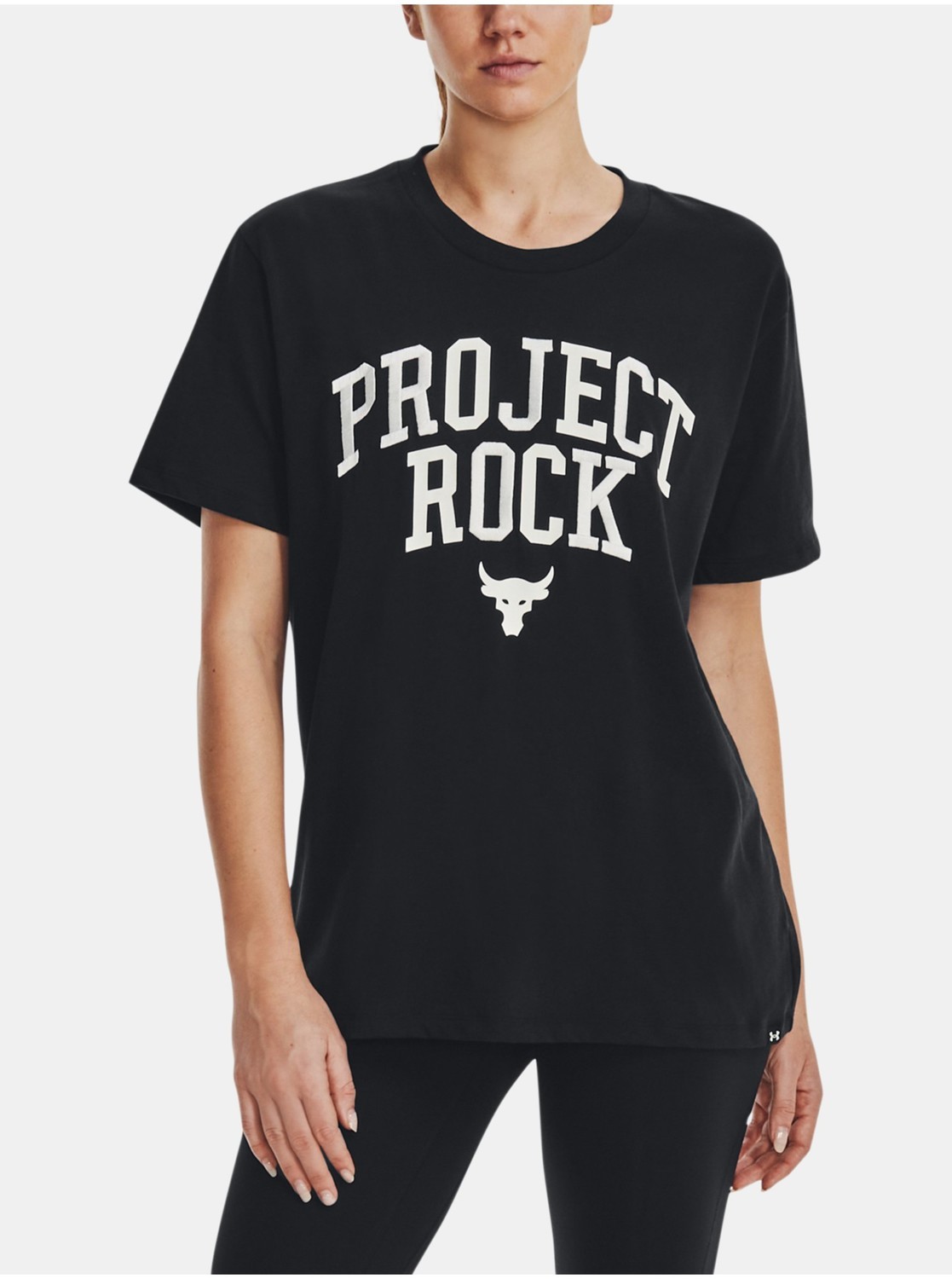 Čierne dámske tričko Under Armour Project Rock Hwt Campus T
