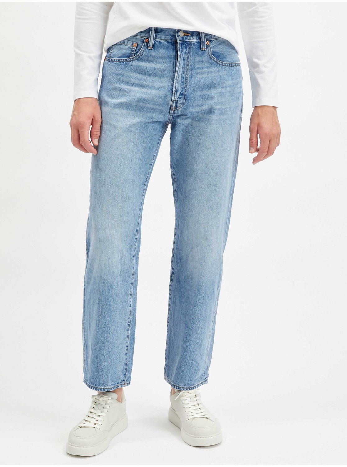 Modré pánske skrátené stright fit rifle GAP