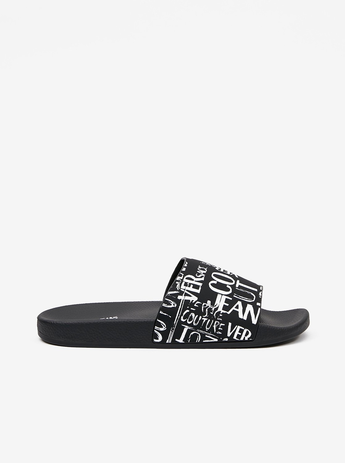 Čierne pánske vzorované šľapky Versace Jeans Couture Fondo Slide