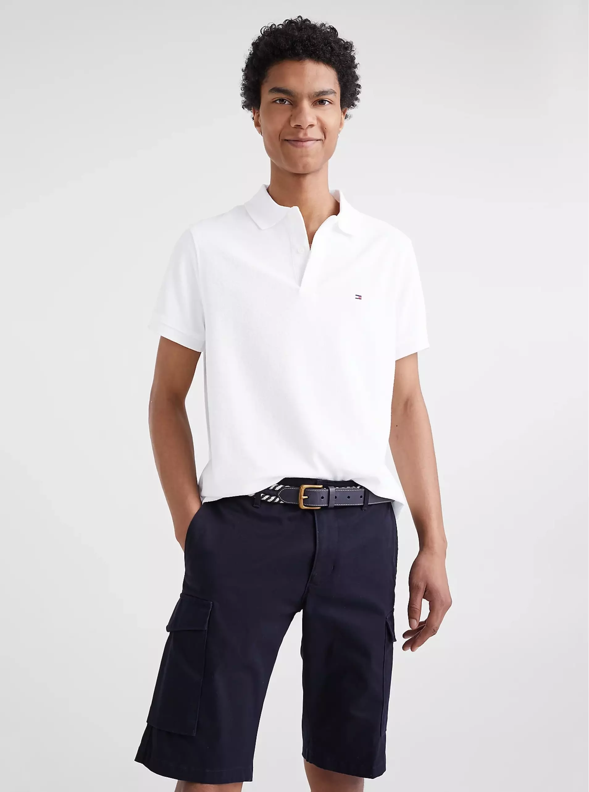 Biele pánske polo tričko Tommy Hilfiger