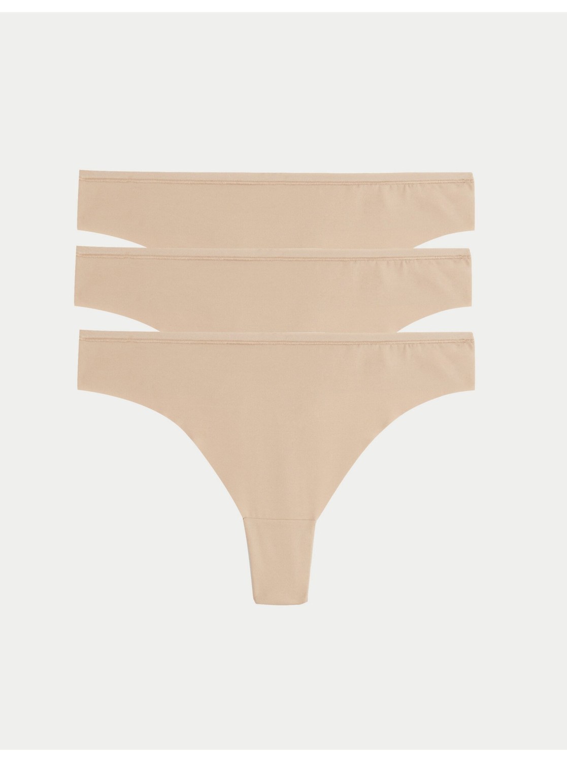 Sada troch dámskych bezšvových táng v béžovej farbe Marks & Spencer  Flexifit™