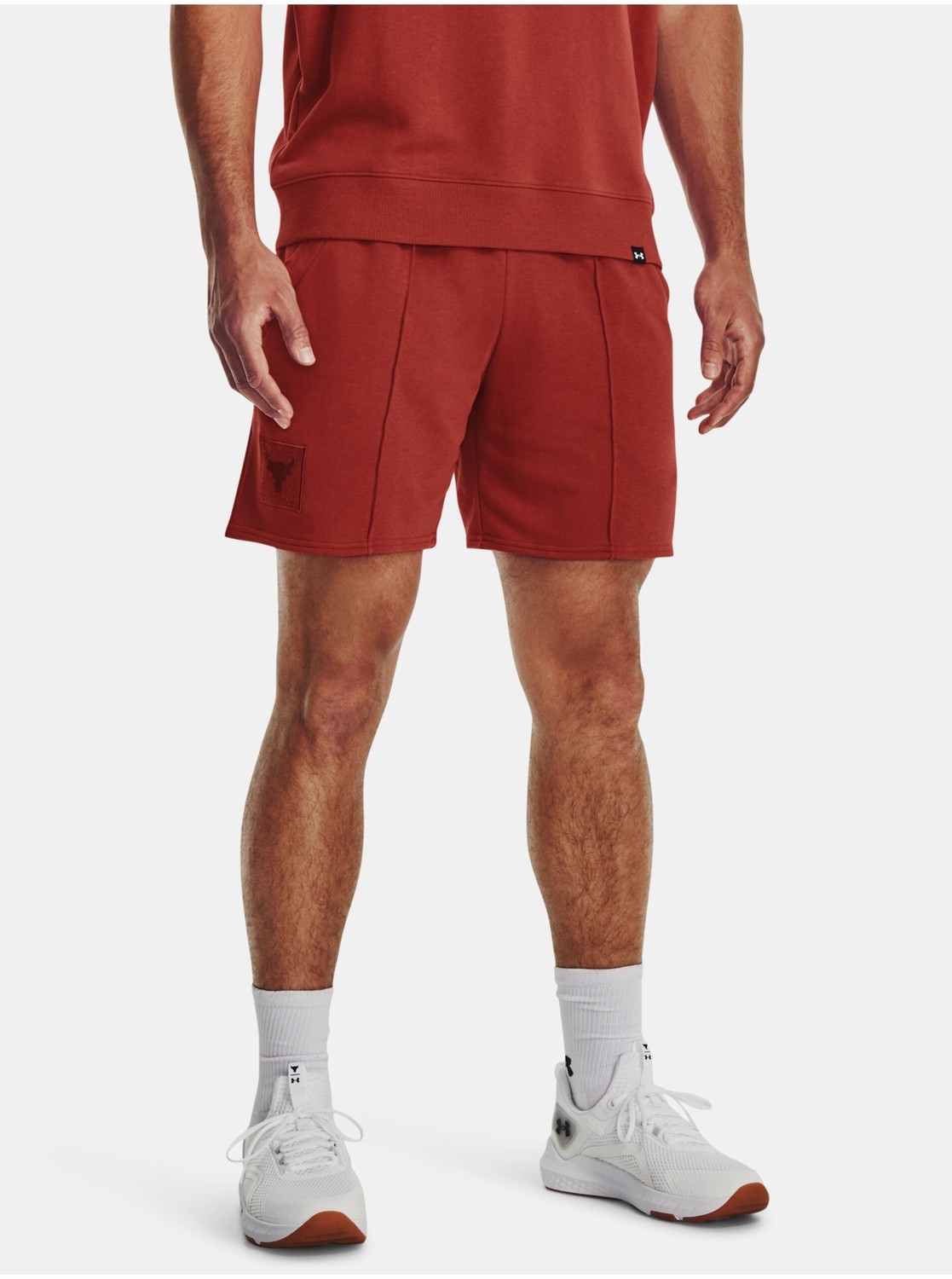 Červené pánske kraťasy Under Armour Pjt Rock Terry Gym Short