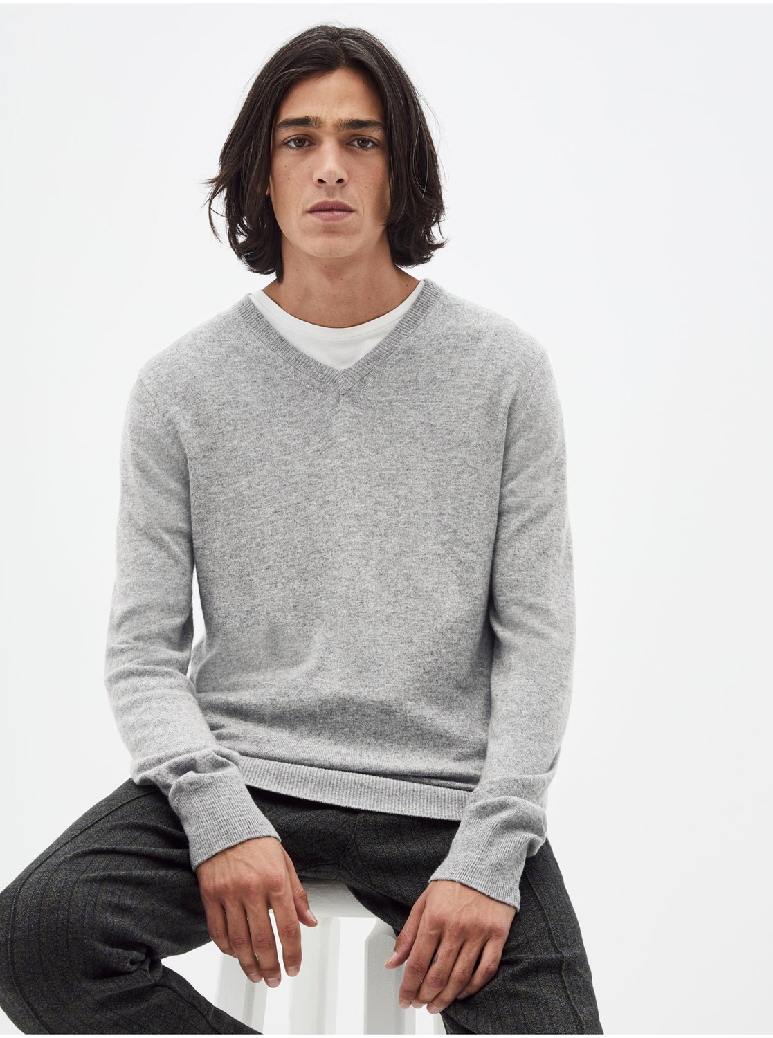 Světle šedý svetr Celio Sebase