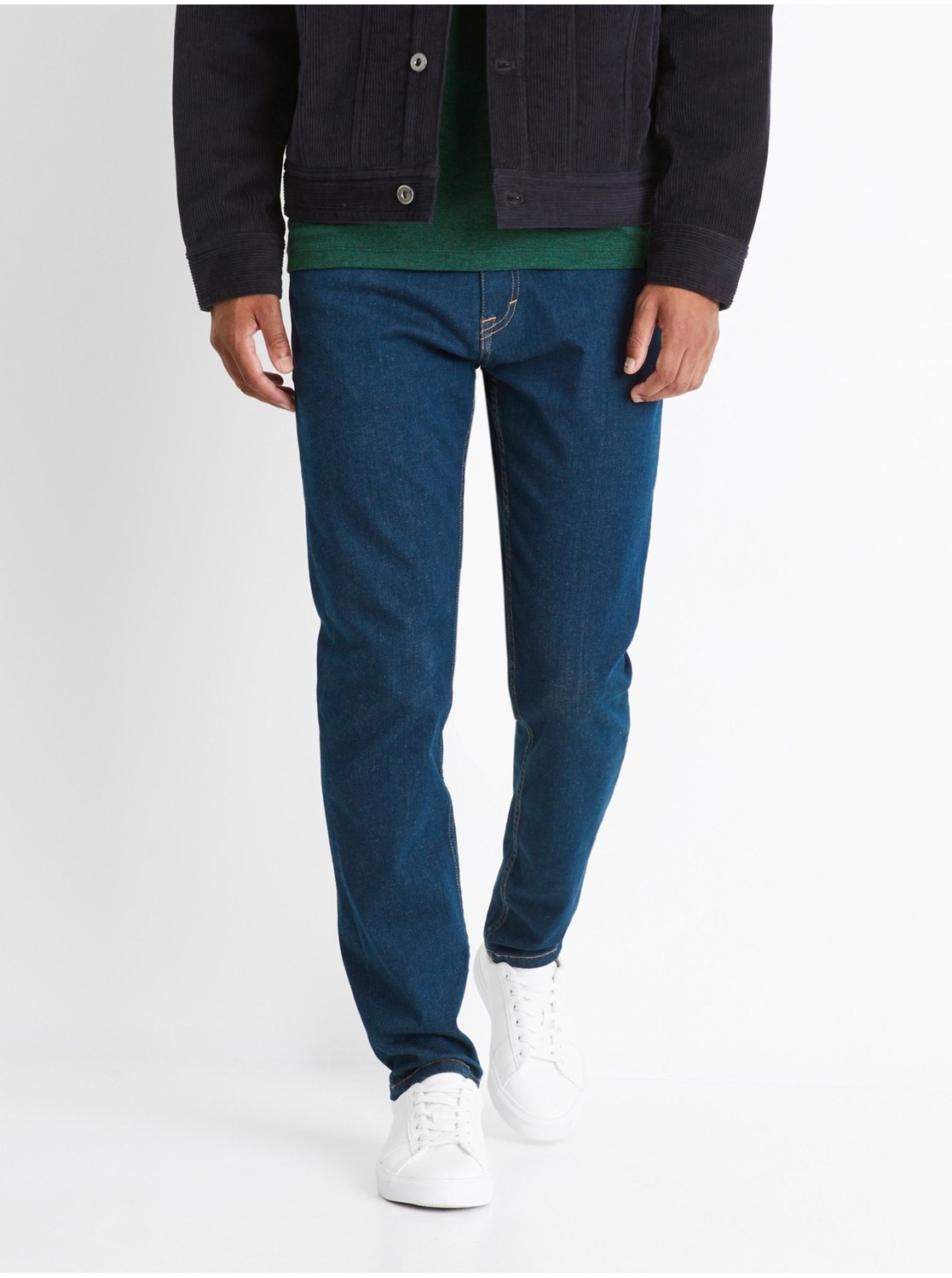 Modré pánske slim fit rifle Celio Cowflex1