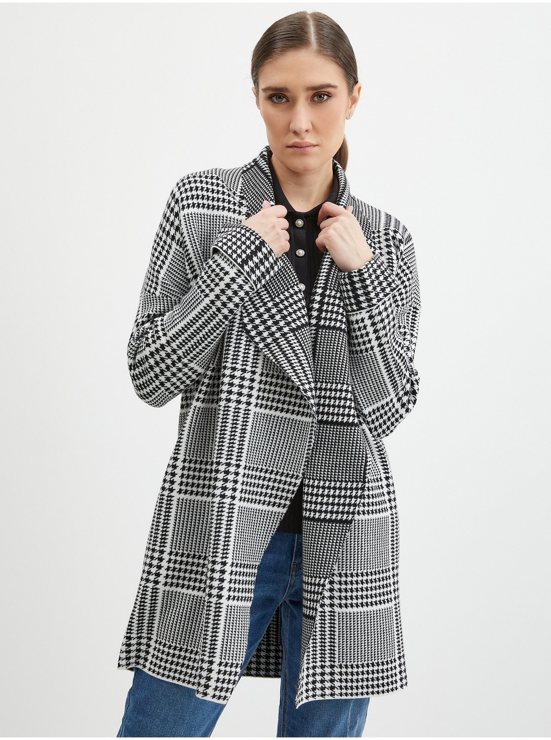 Čierny dámsky vzorovaný kardigán ORSAY