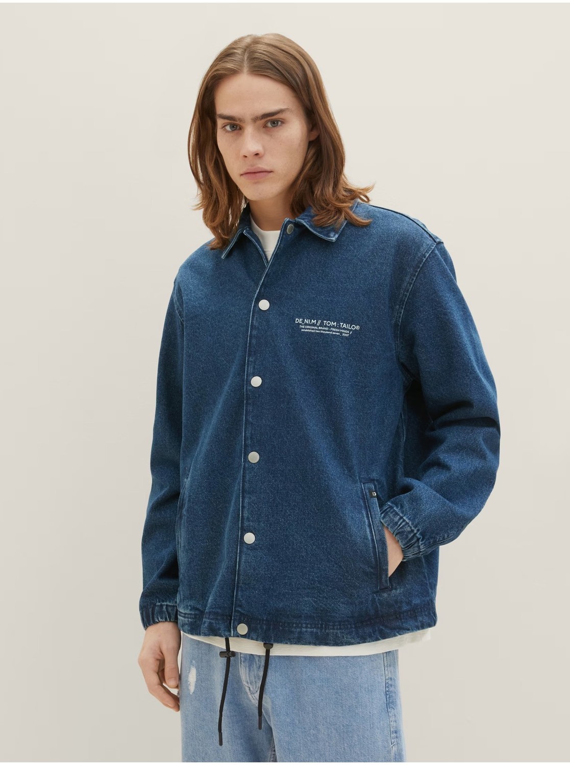 Tmavomodrá pánska džínsová bunda Tom Tailor Denim