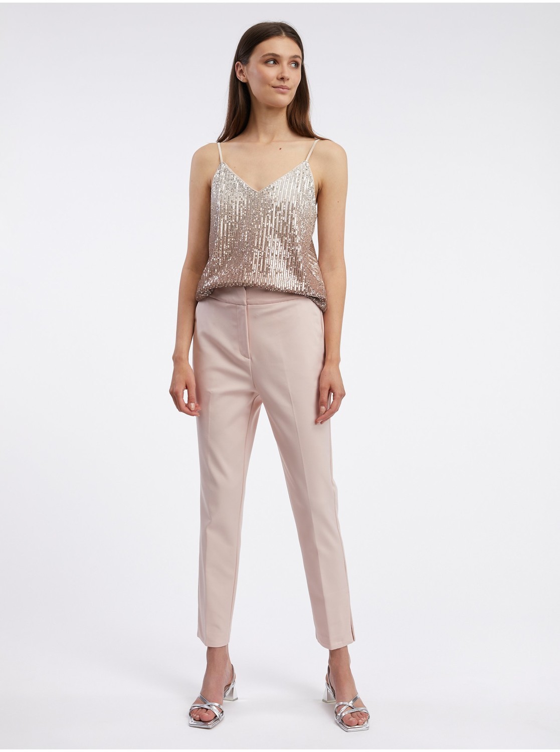 Svetloružové dámske nohavice ORSAY