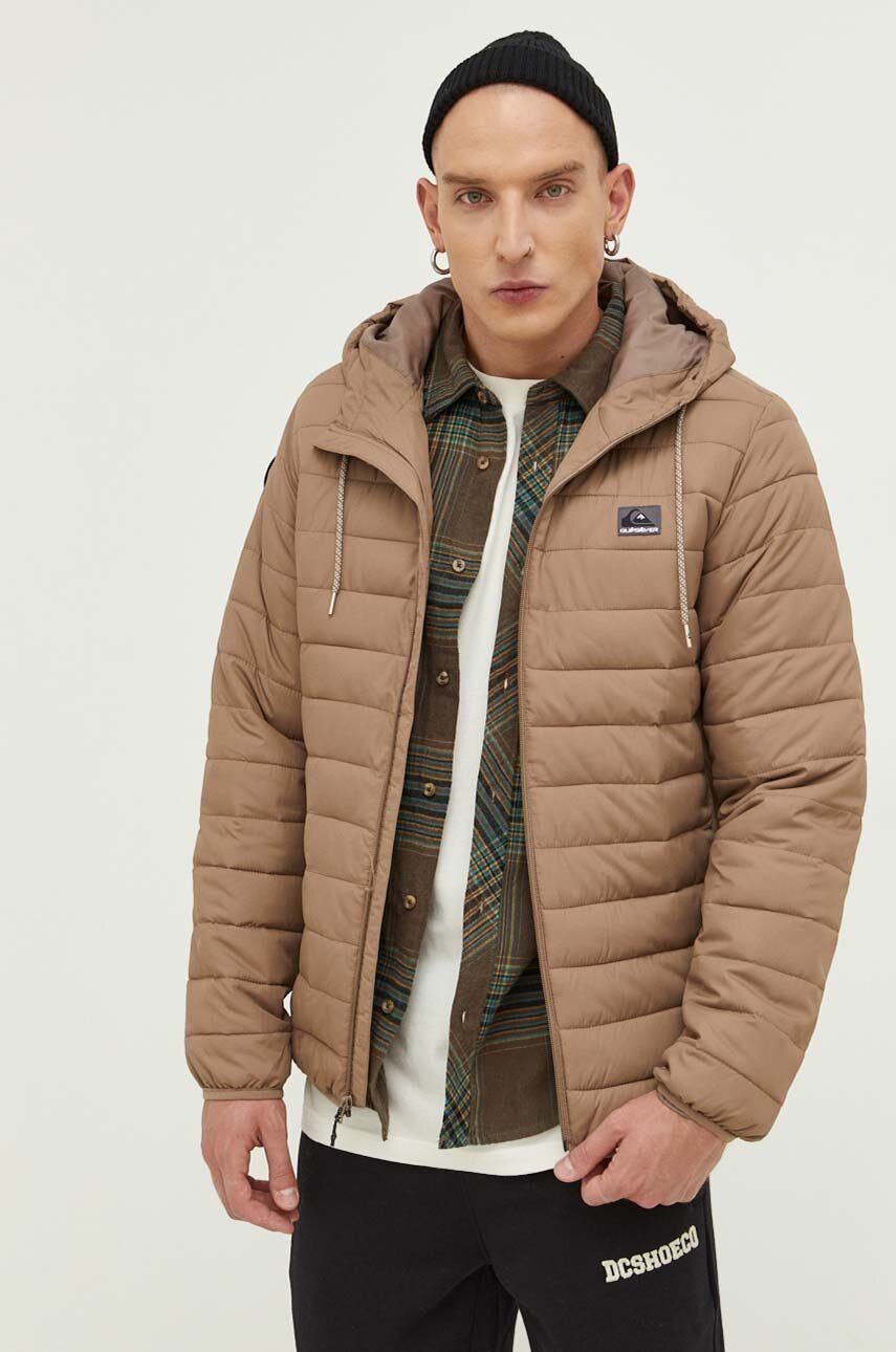 Bunda Quiksilver pánska, hnedá farba, prechodná