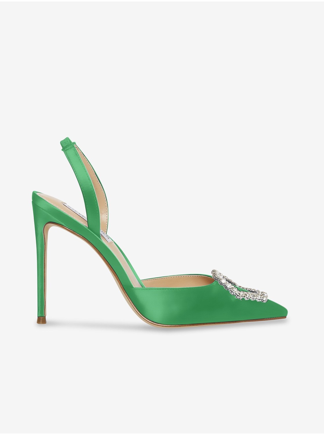 Zelené saténové lodičky na vysokom podpätku Steve Madden Vionnet