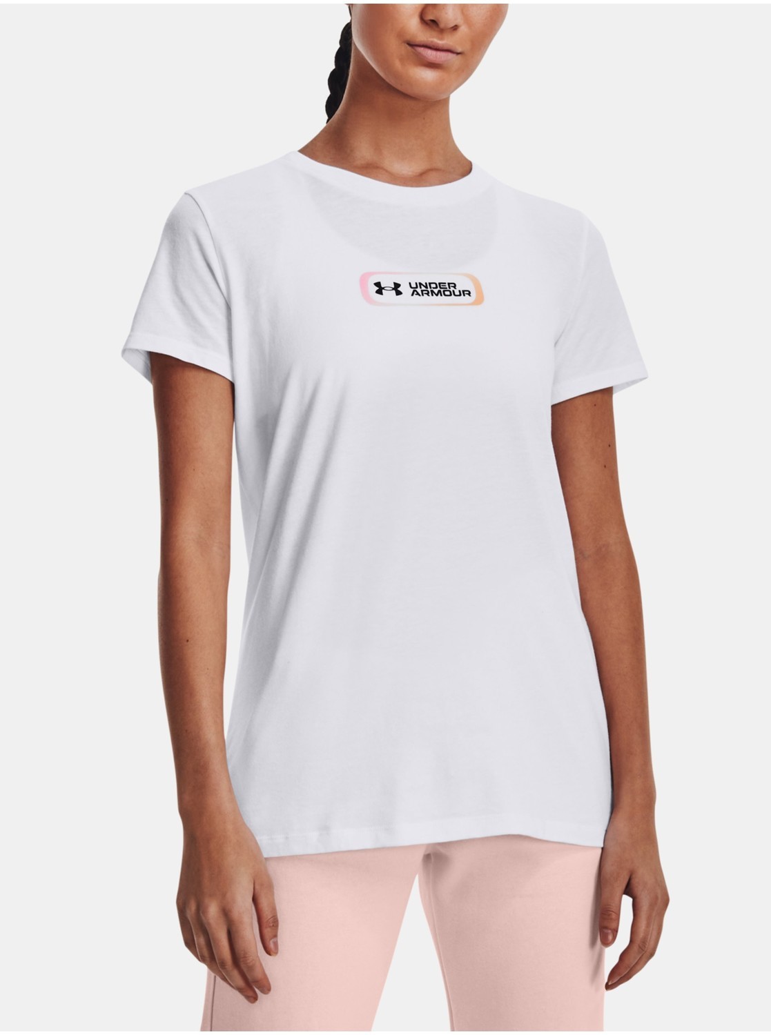 Biele dámske tričko Under Armour UA GRADIENT PILL SS