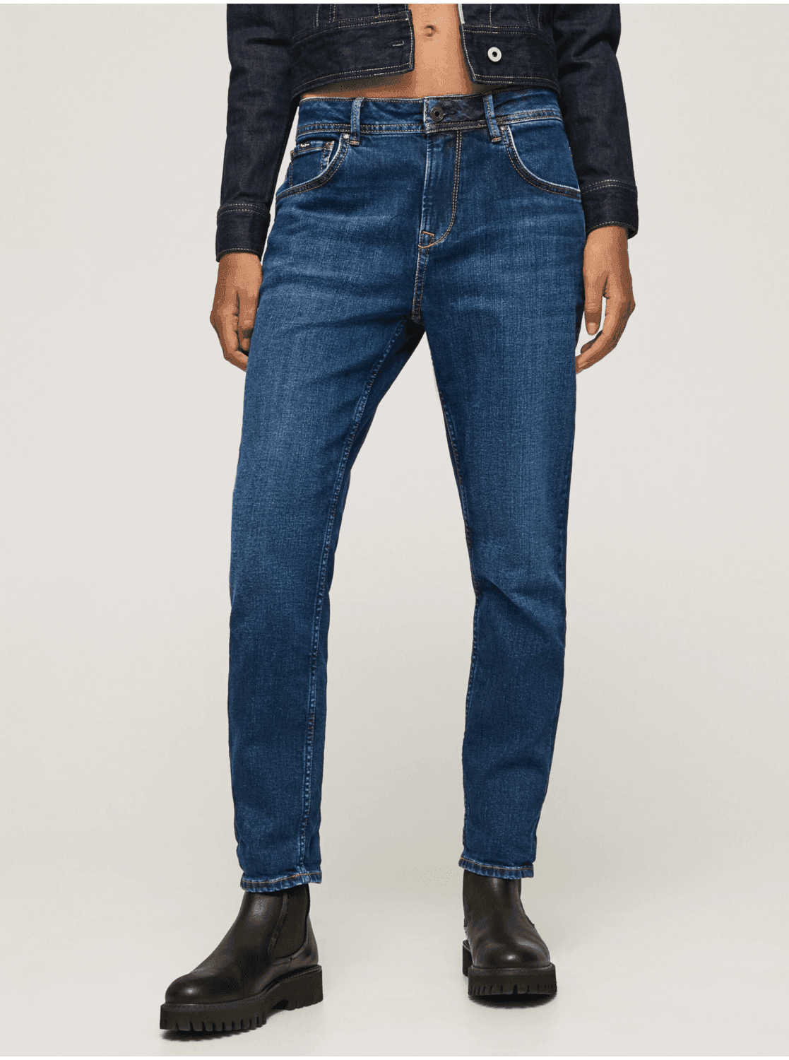 Straight fit pre ženy Pepe Jeans - tmavomodrá