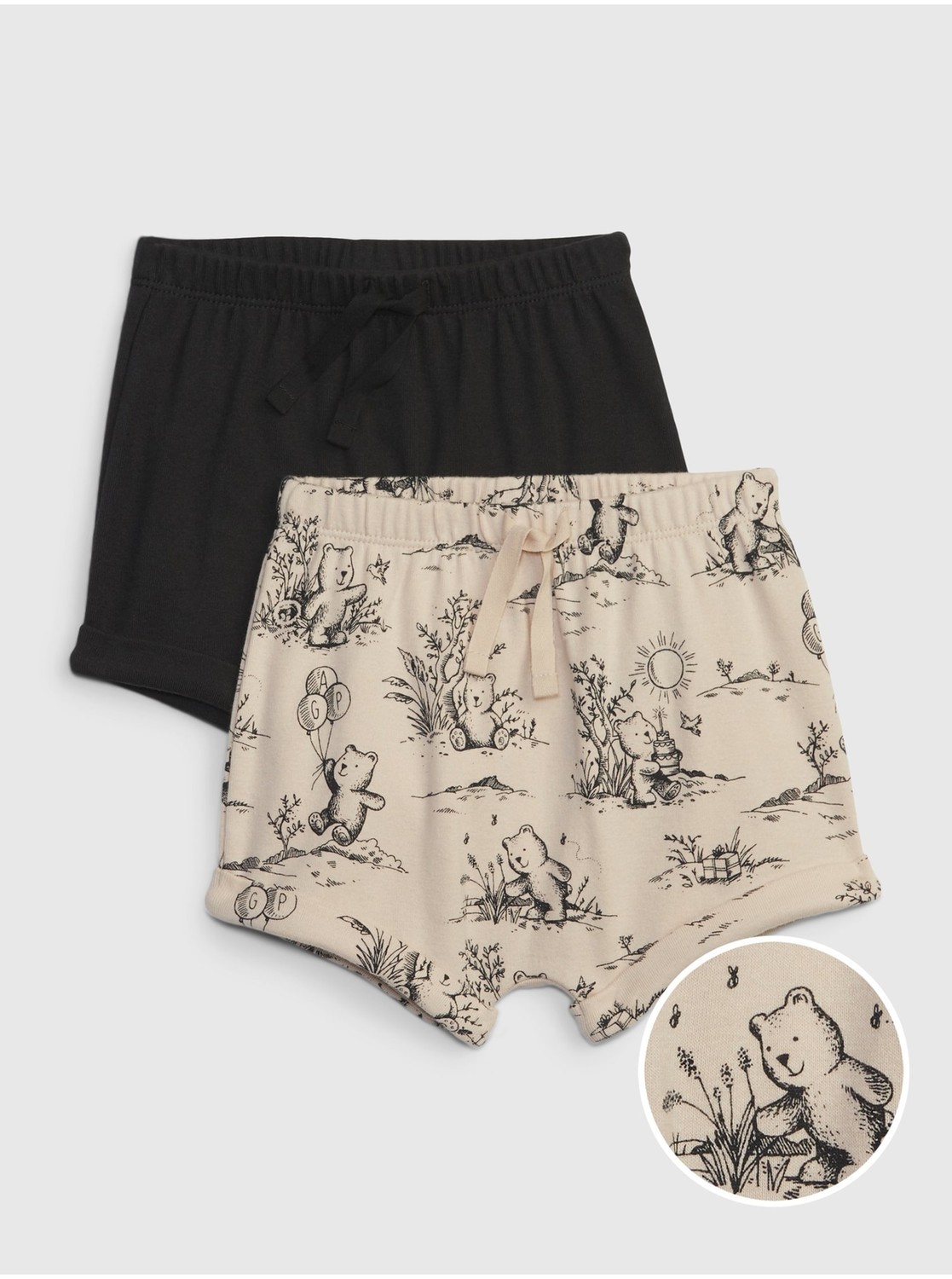 Sada chlapčenských kraťasov v béžovej a čiernej farbe Gap