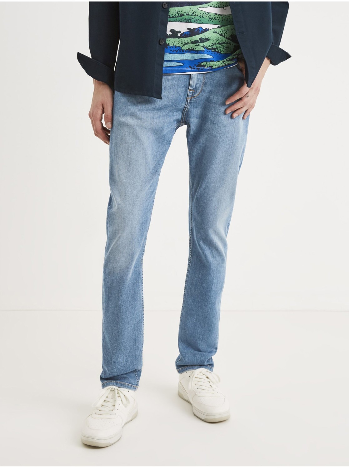 Slim fit pre mužov Celio - svetlomodrá
