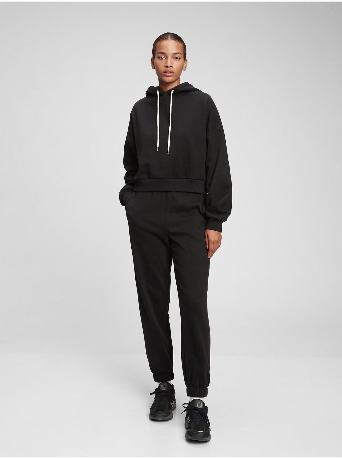 Šedá dámska mikina crop vintage soft GAP