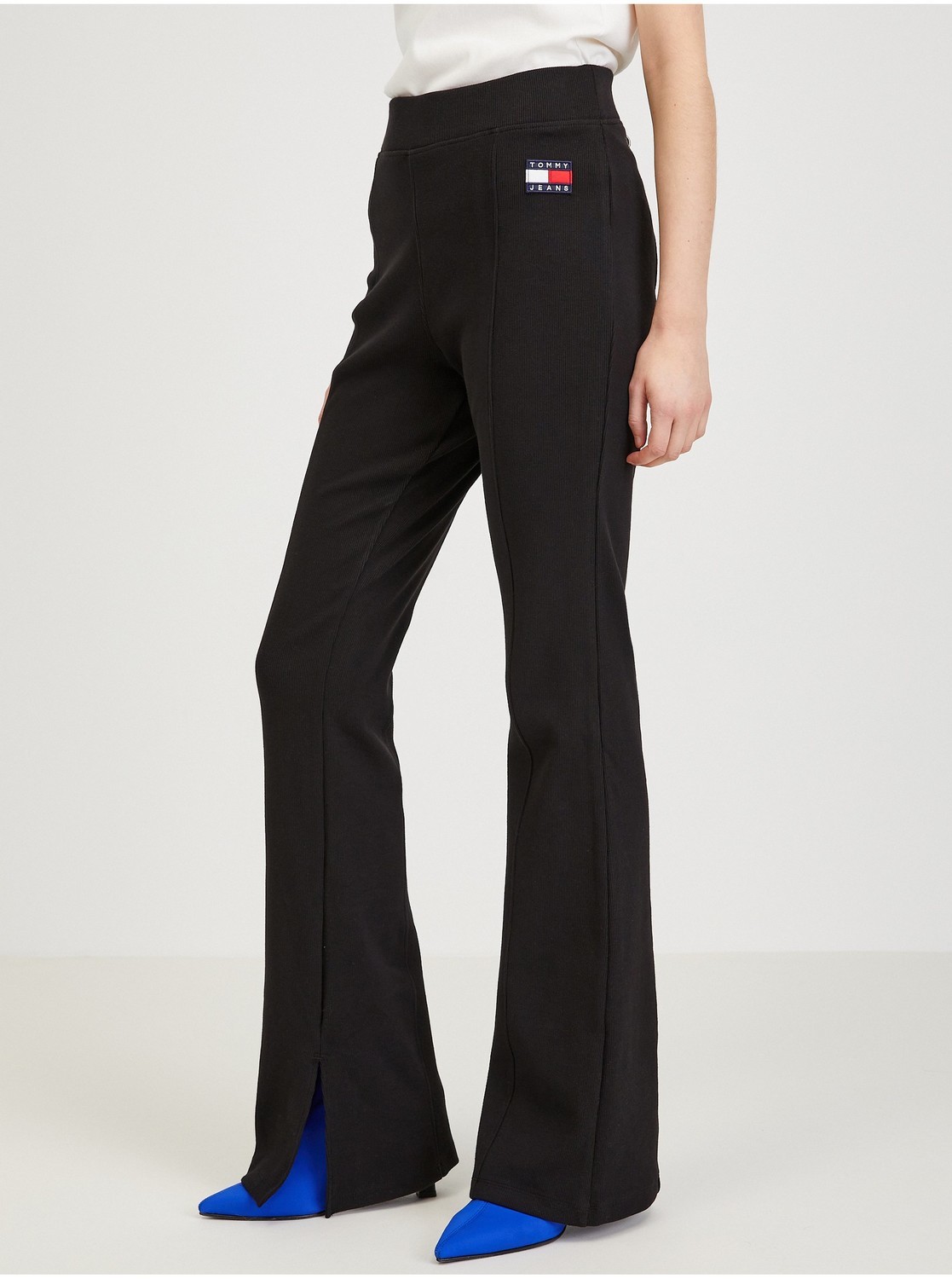 Čierne dámske flared fit nohavice Tommy Jeans