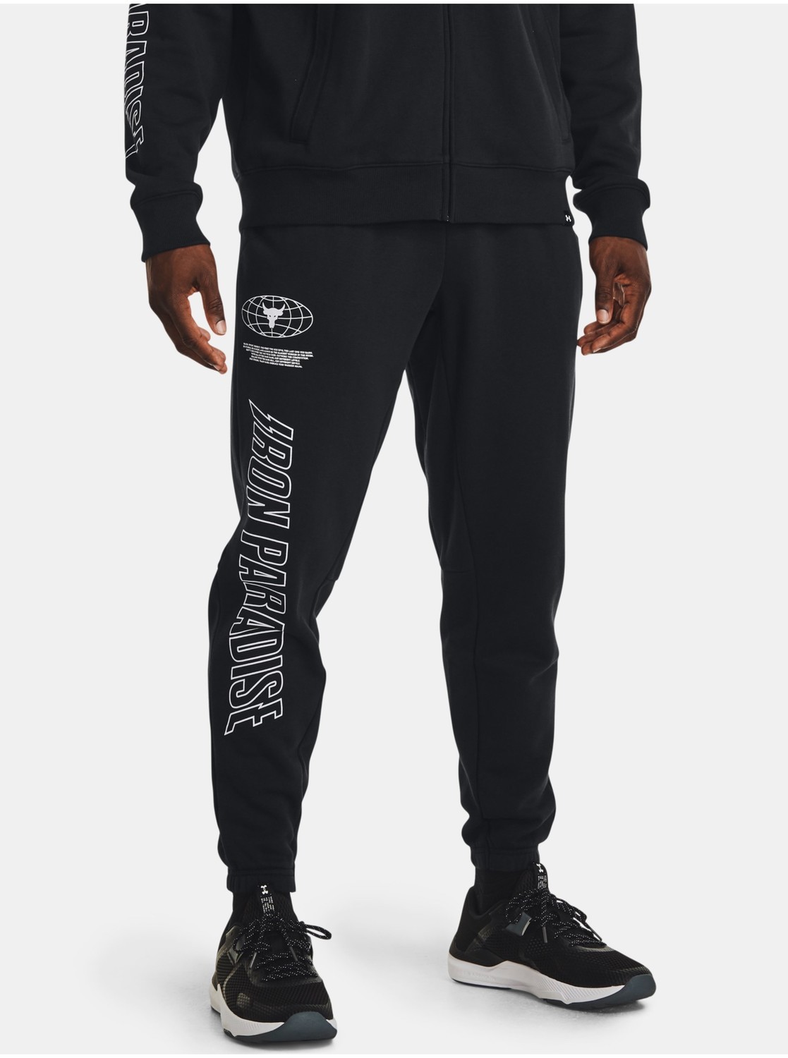 Čierne tepláky Under Armour UA Pjt Rck Rival Flc Jgr