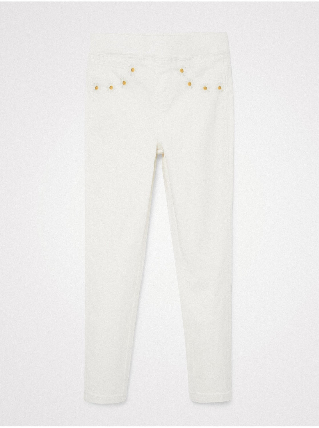 Biele dievčenské slim fit rifle Desigual Tartaleta