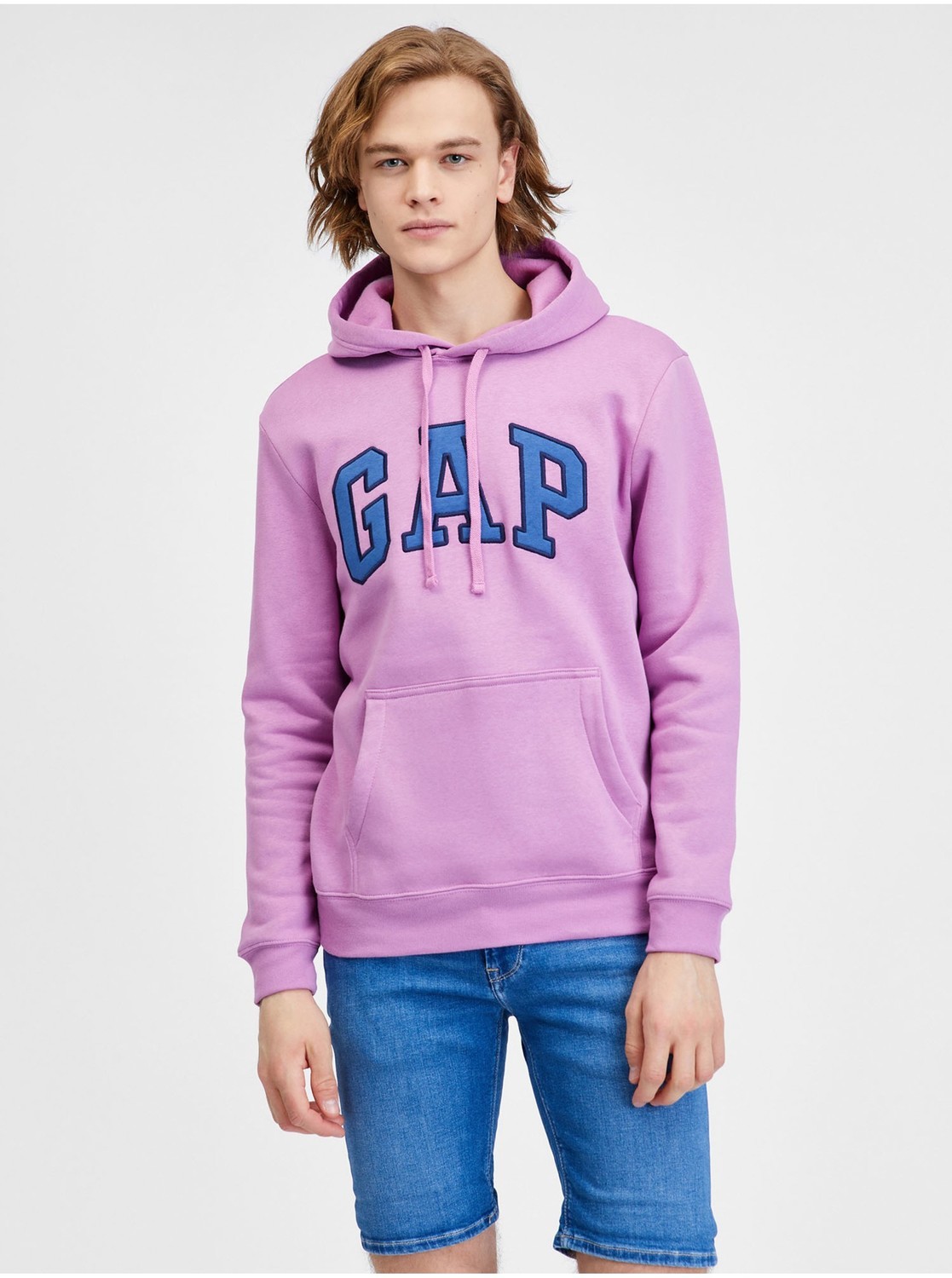 Fialová pánska mikina s kapucňou GAP