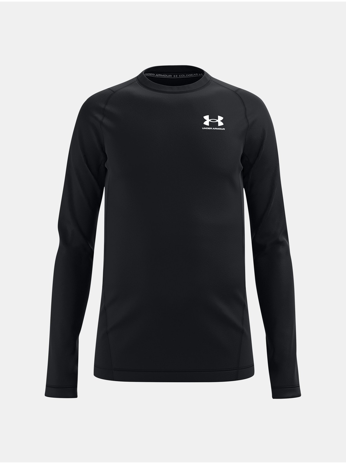 Čierne chlapčenské športové tričko s dlhým rukávom Under Armour CG Armour
