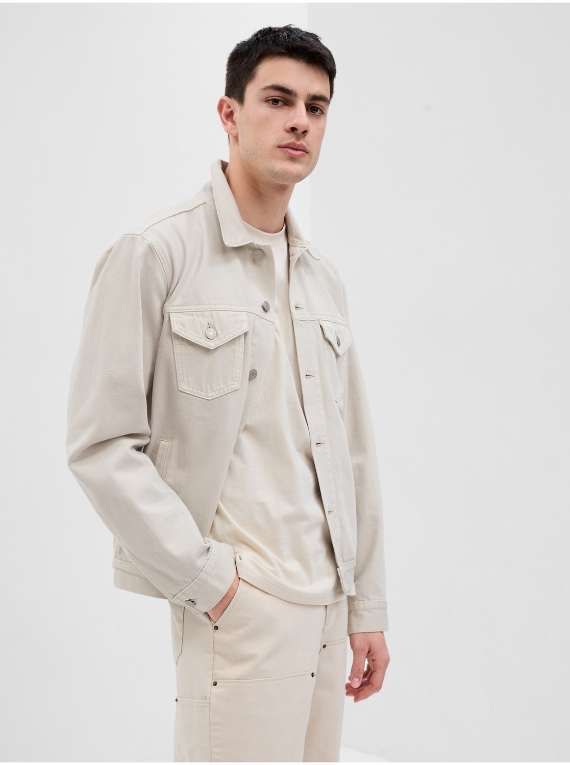 Svetlošedá pánska rifľová bunda GAP