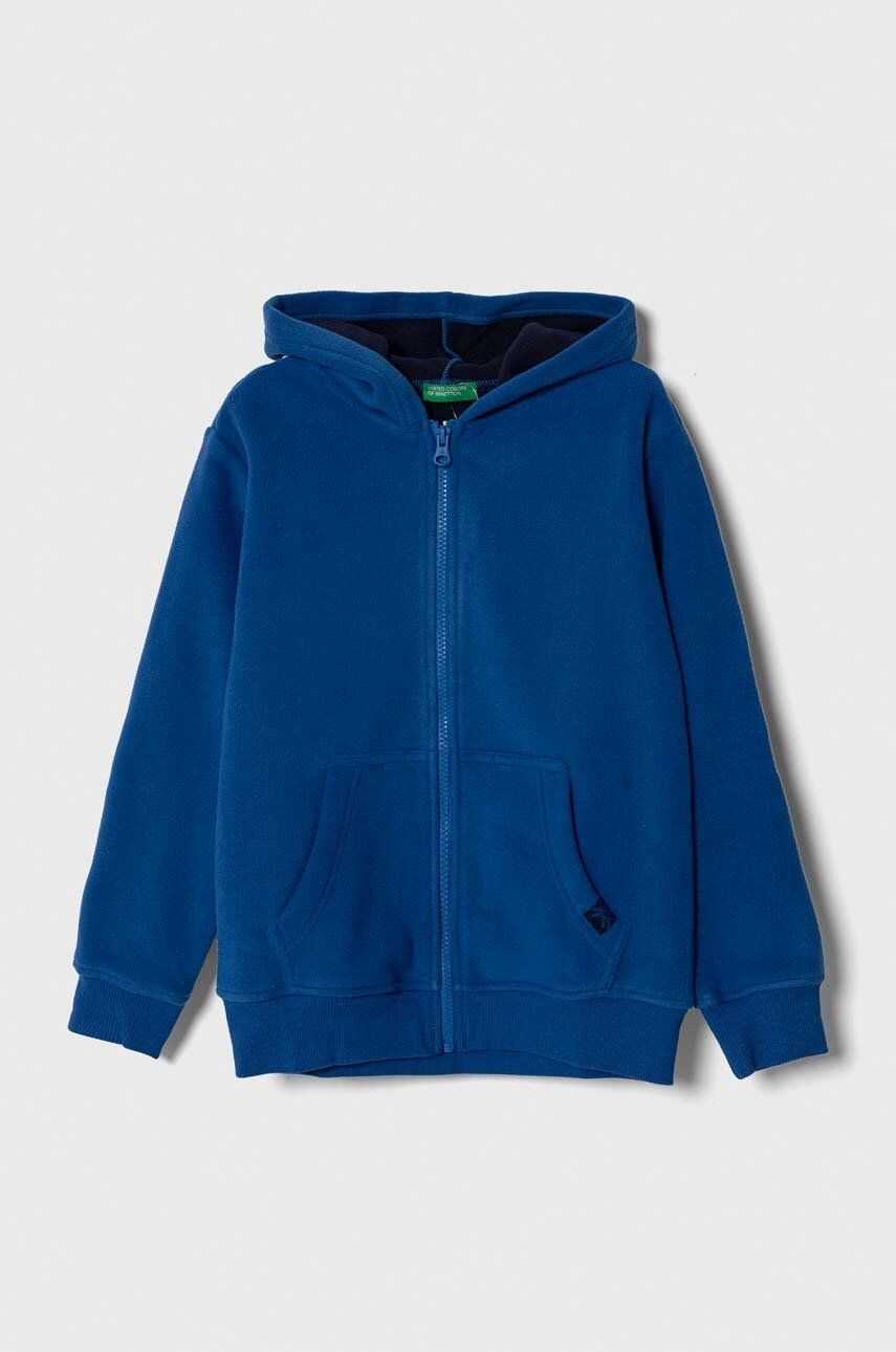 Detská mikina United Colors of Benetton s kapucňou, jednofarebná