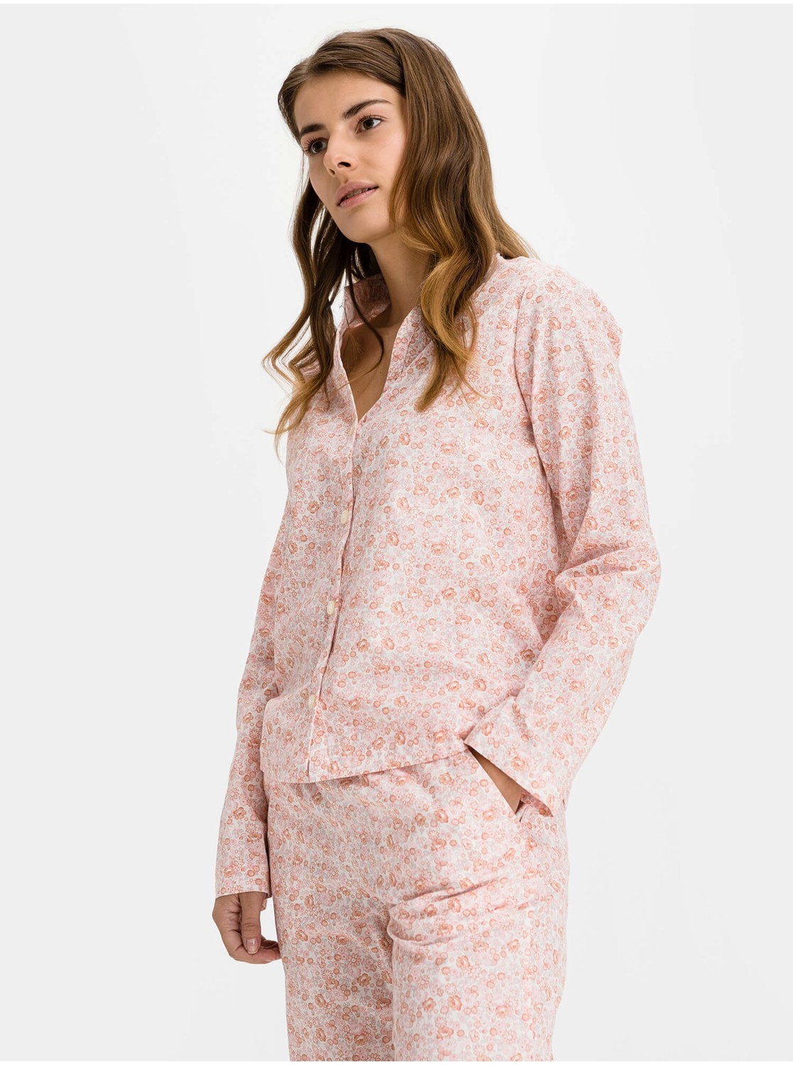 Košeľa na spanie pajama in poplin Ružová