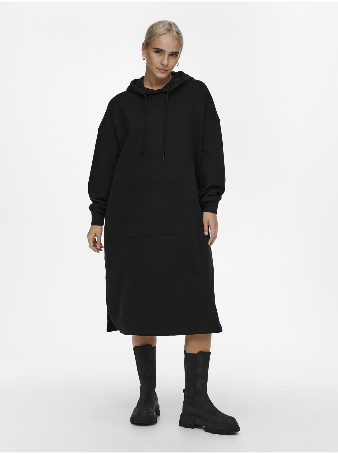 Černé dámské oversize mikinové šaty ONLY Chelsea