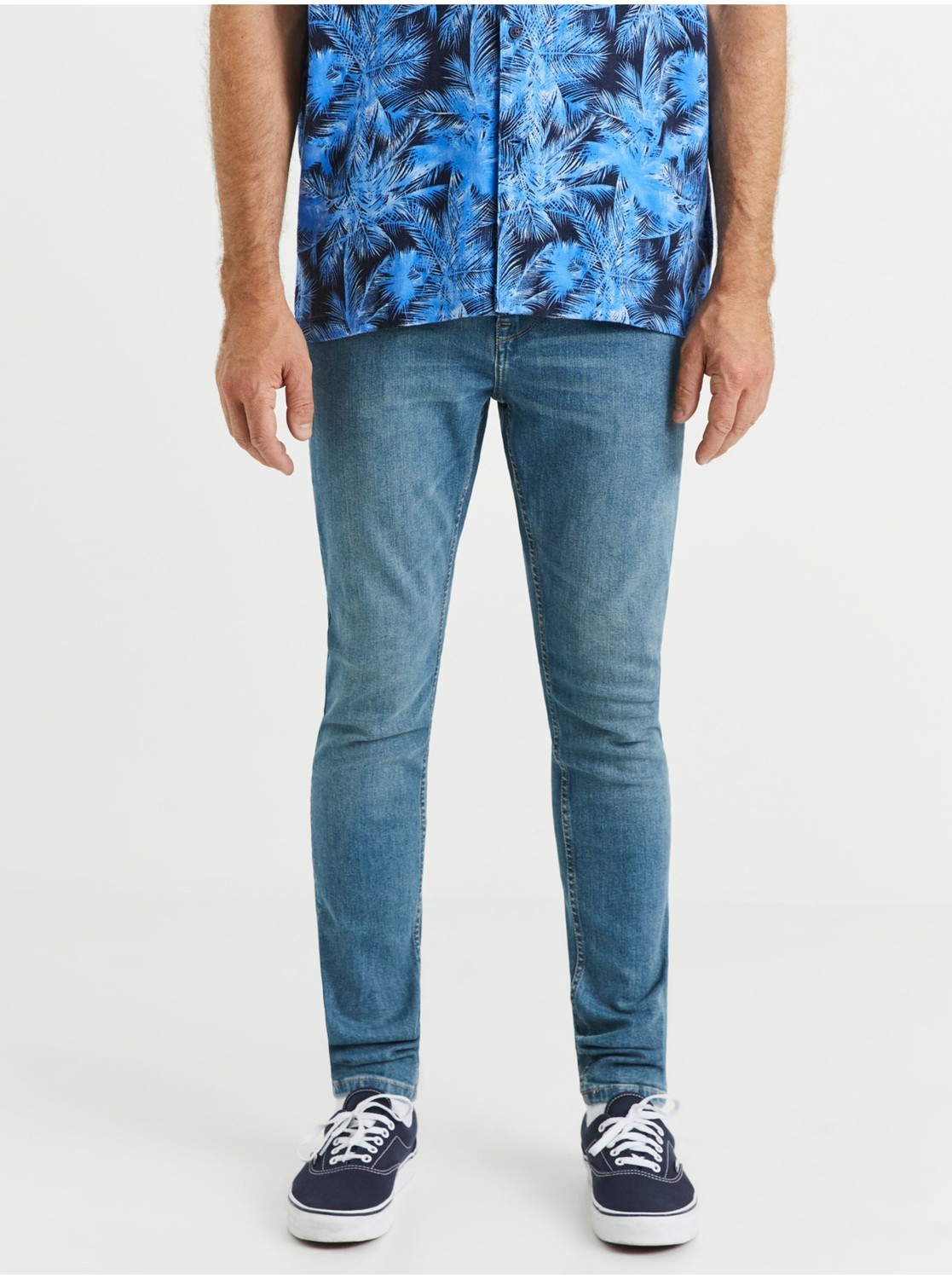 Skinny fit pre mužov Celio - modrá