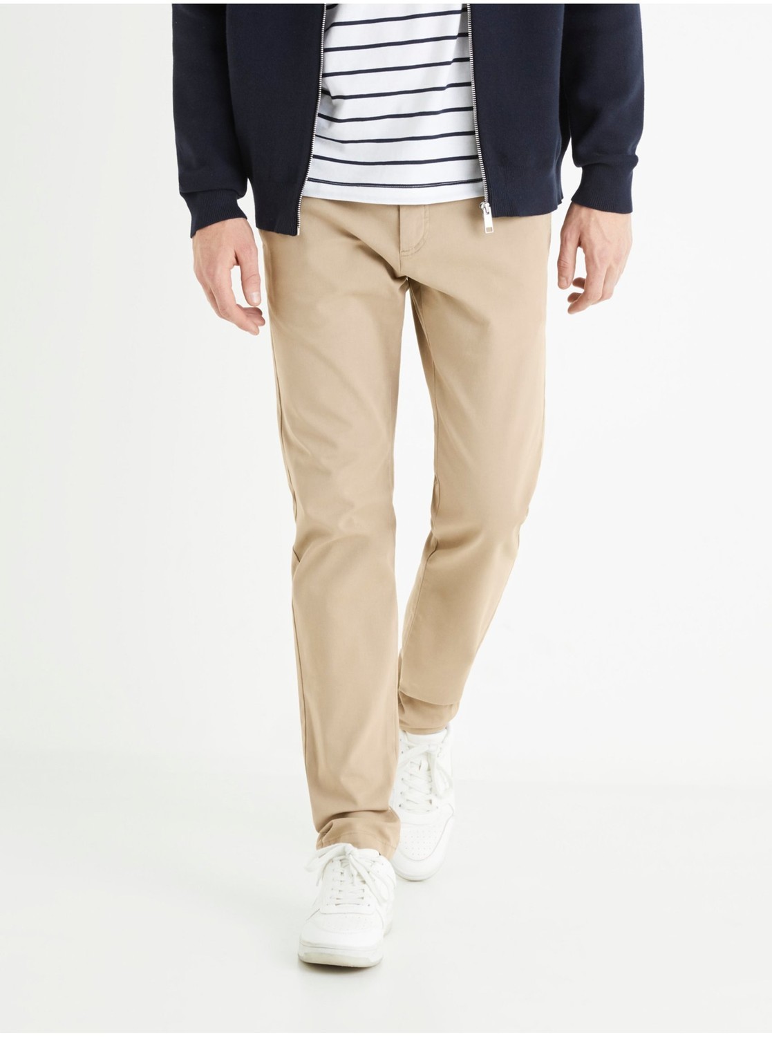 Béžové pánske chino nohavice Celio