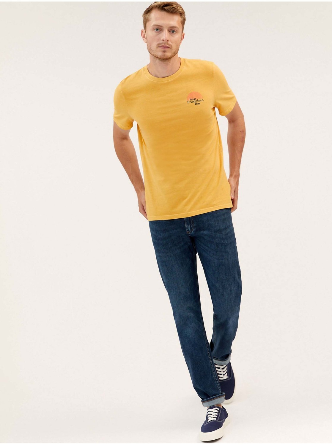 Slim fit pre mužov Marks & Spencer - tmavomodrá