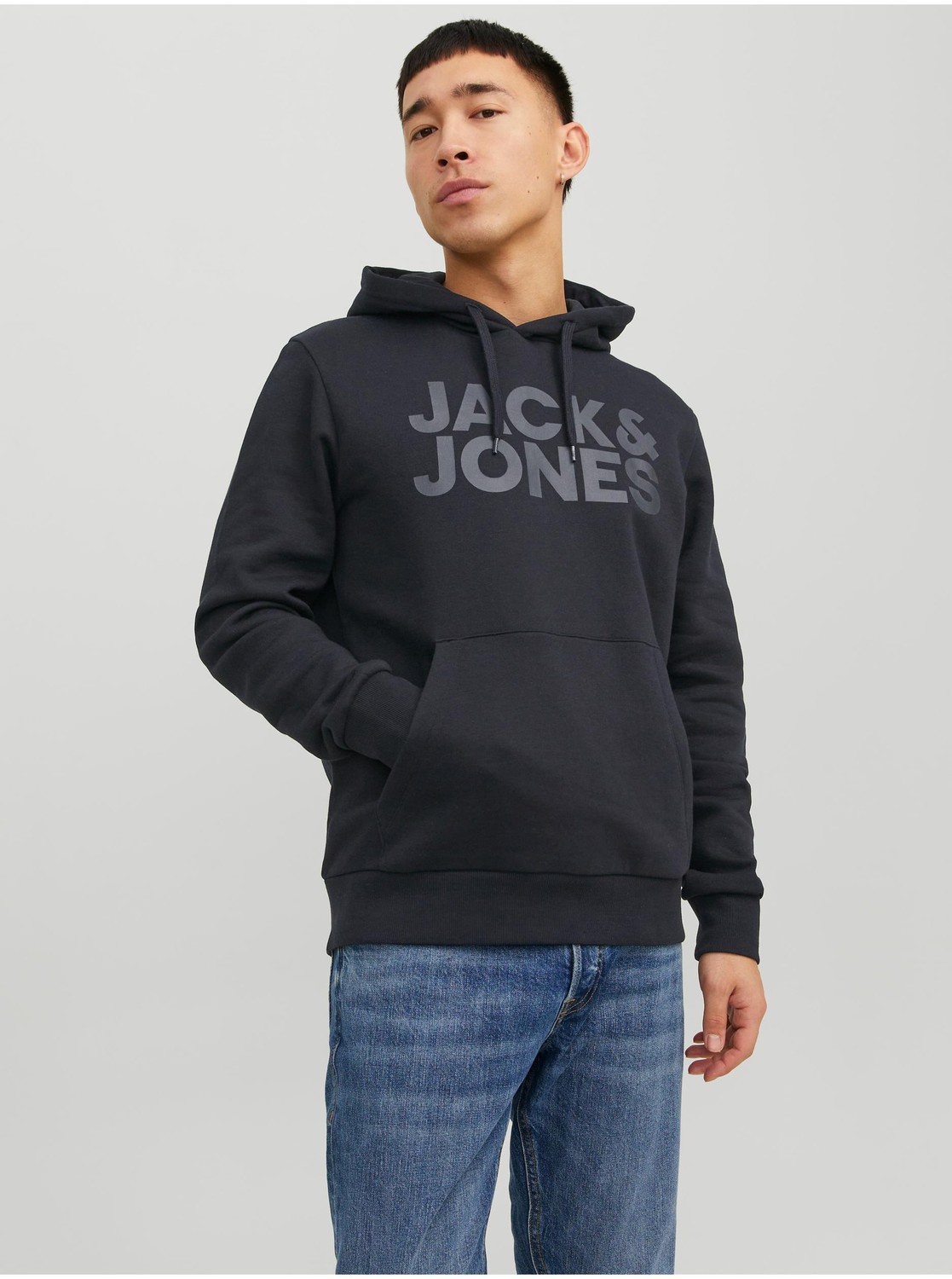 Čierna pánska mikina s kapucňou Jack & Jones Corp