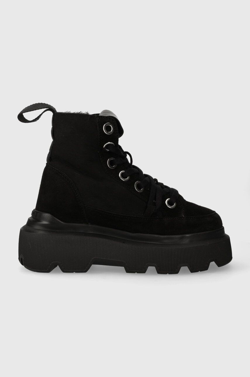 Semišové snehule Inuikii Matilda Shearling čierna farba, 35203-028