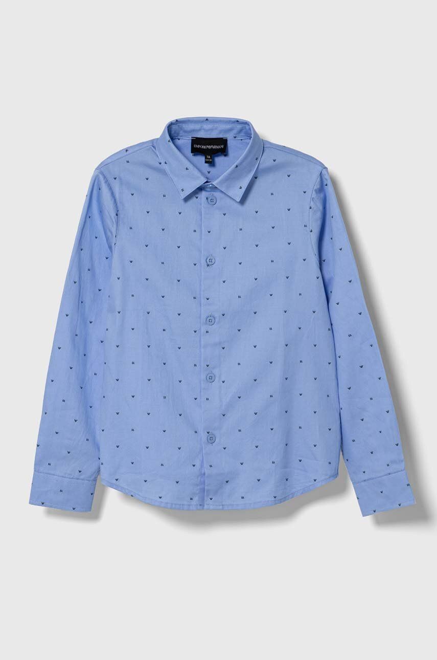 Detská bavlnená košeľa Emporio Armani