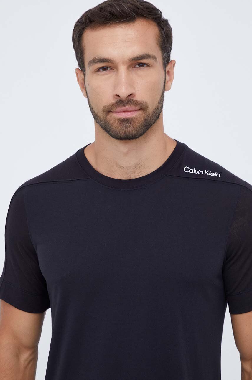 Tréningové tričko Calvin Klein Performance čierna farba, jednofarebný