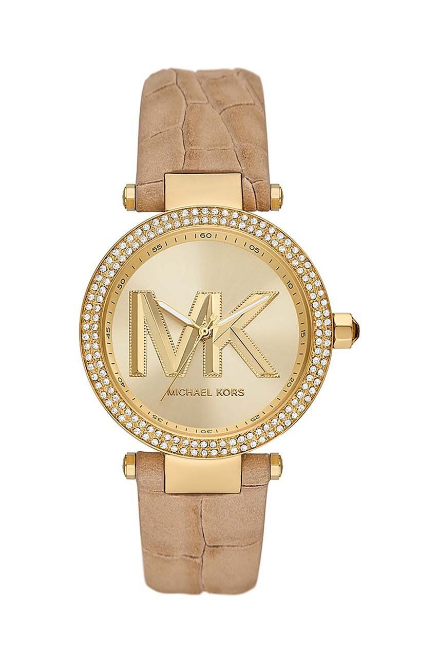 Hodinky Michael Kors dámsky, béžová farba