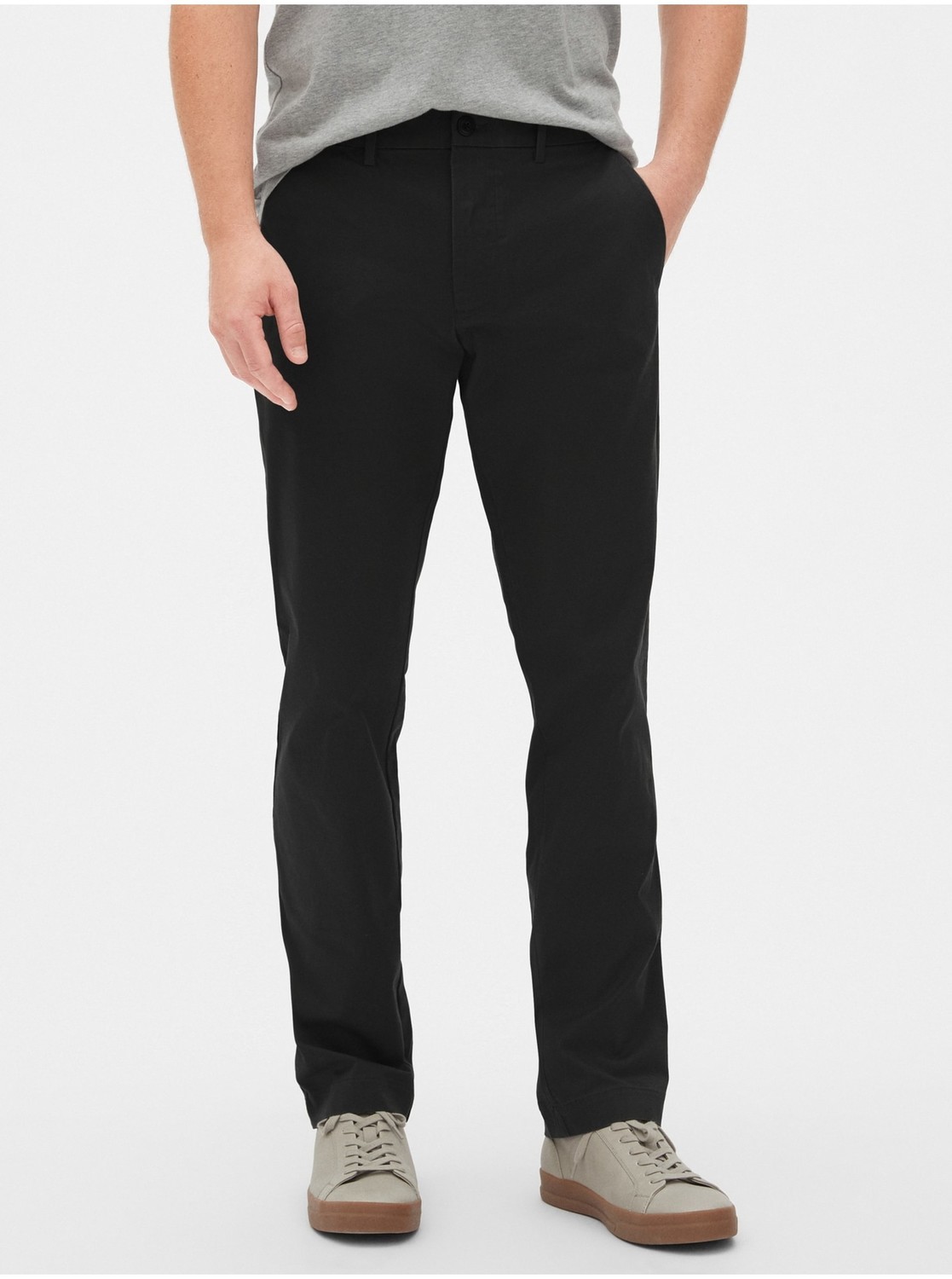 Nohavice modern khakis in straight fit with GapFlex Čierna