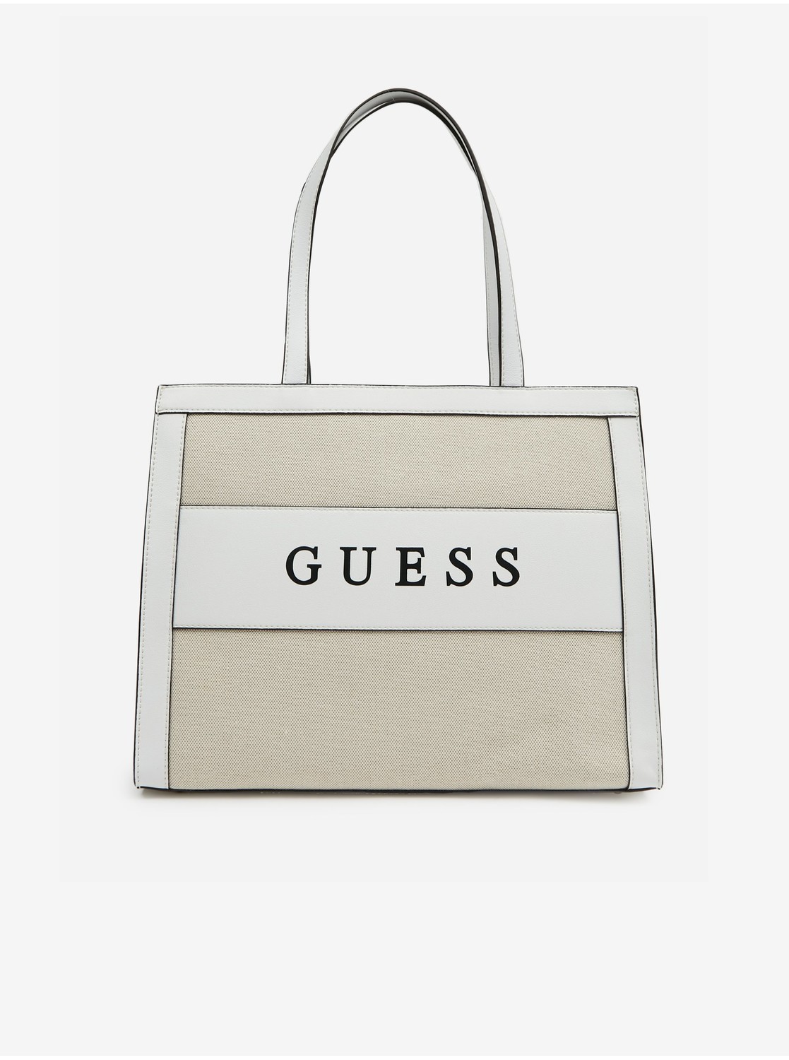 Bielo-béžová dámska kabelka Guess Monique Tote