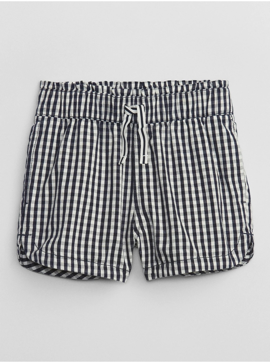 Tmavomodré dievčenské kockované šortky GAP