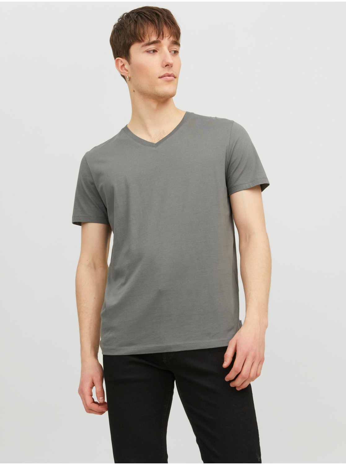 Šedé pánske basic tričko Jack & Jones Organic