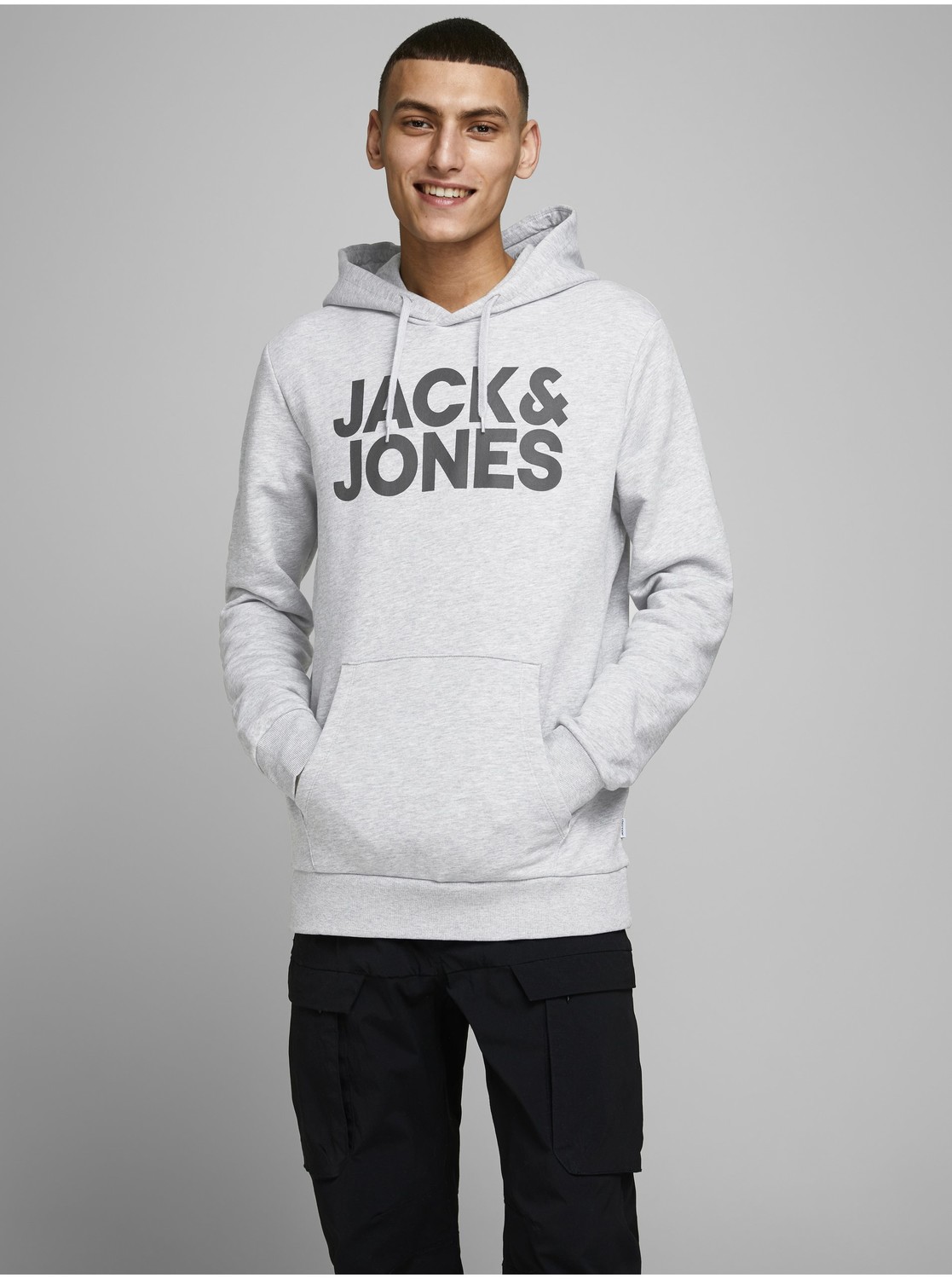 Šedá žíhaná mikina Jack & Jones Corp