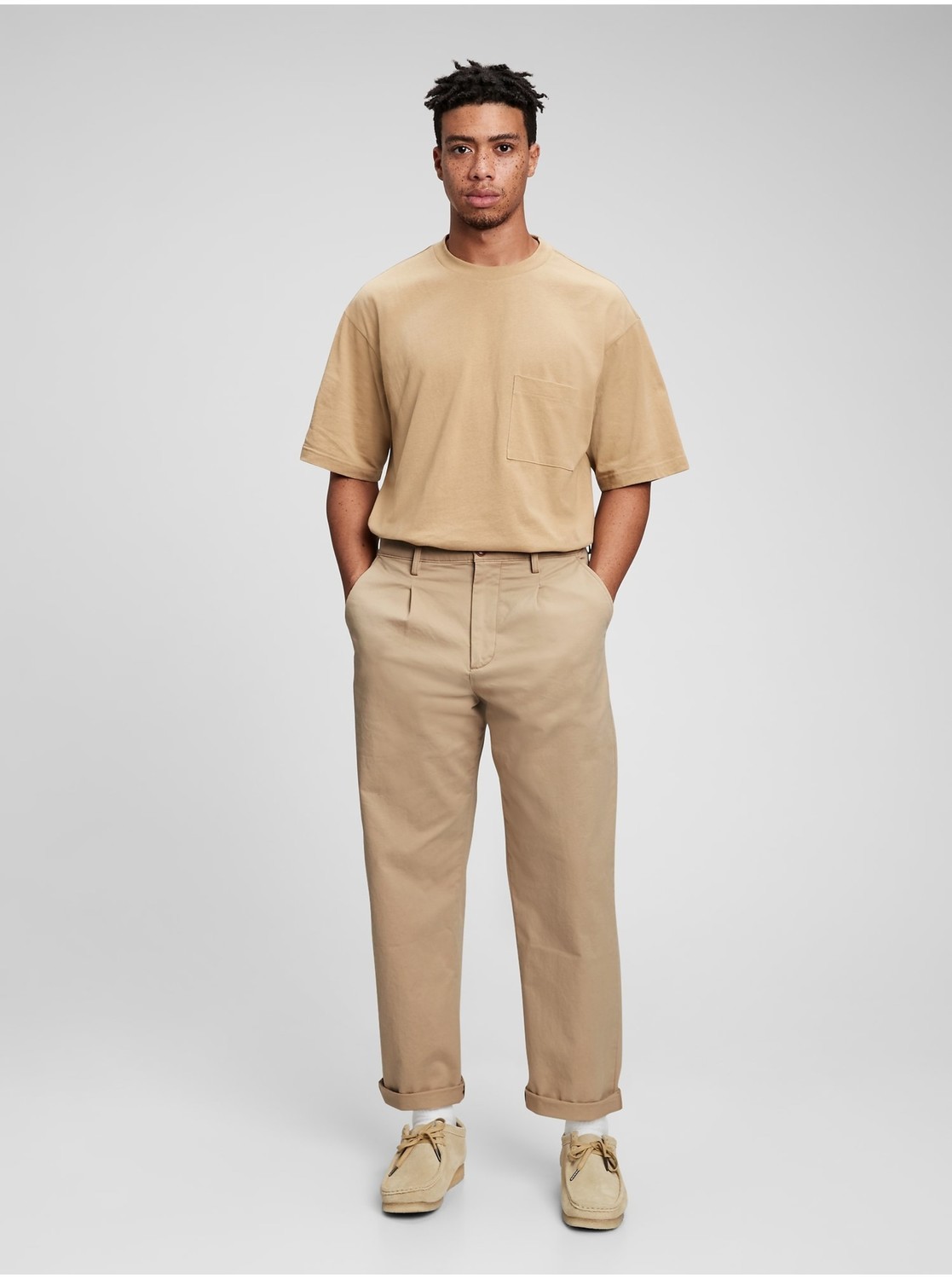 Hnedé pánske nohavice khakis vintage Washwell GAP