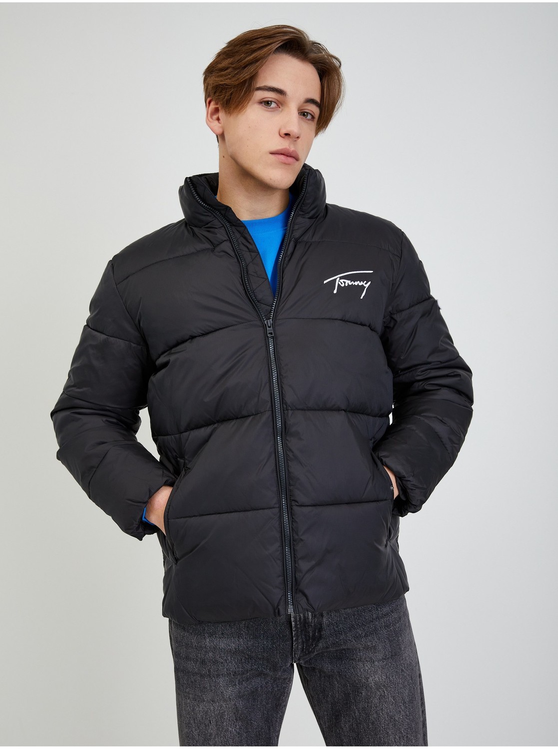Zimné bundy pre mužov Tommy Jeans - čierna