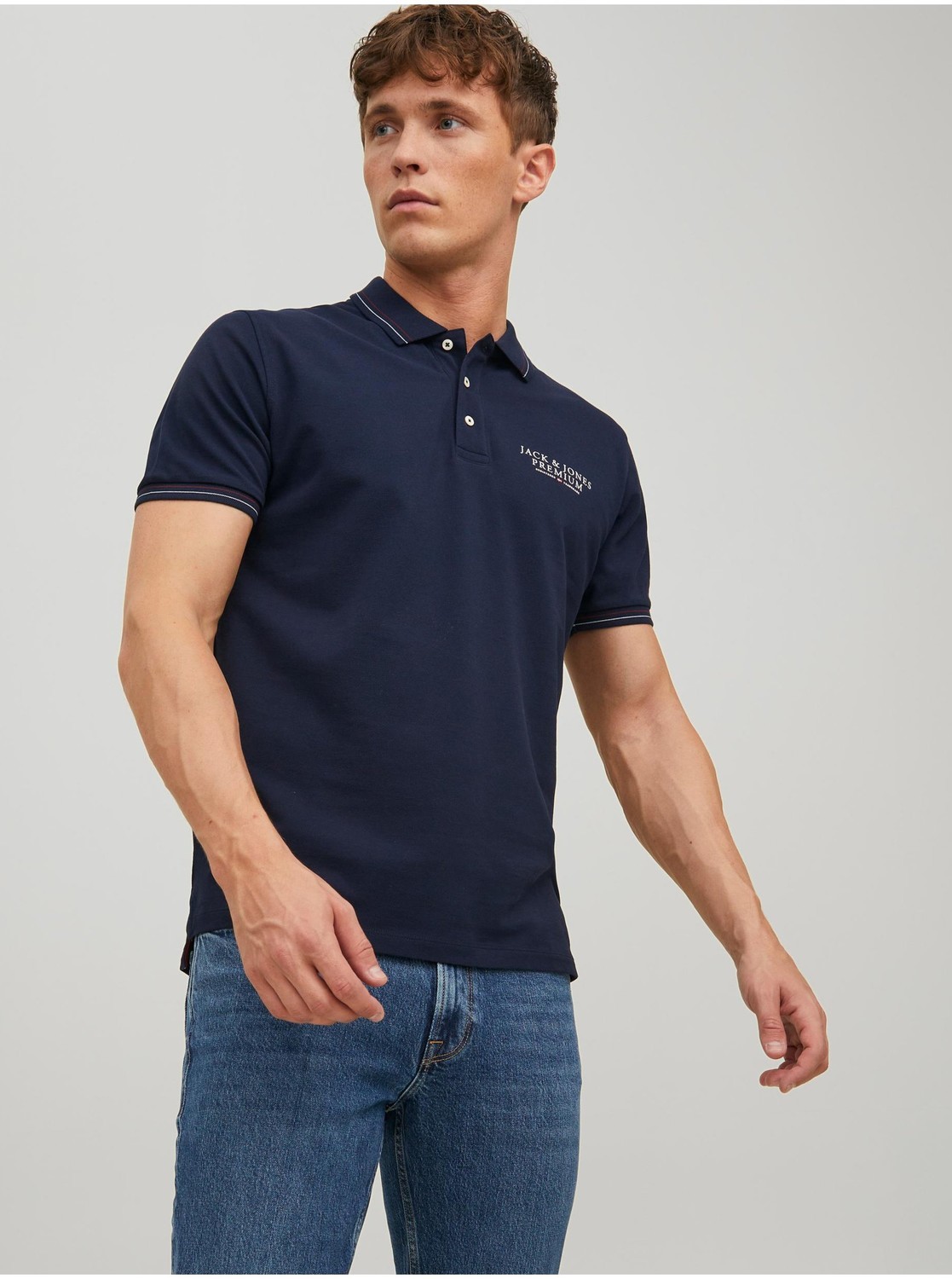 Polokošele pre mužov Jack & Jones - tmavomodrá