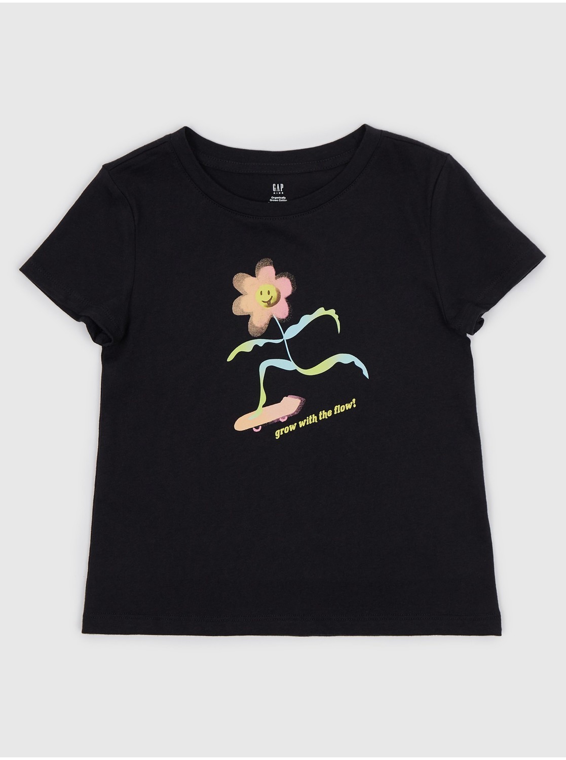 Čierne dievčenské tričko Gap