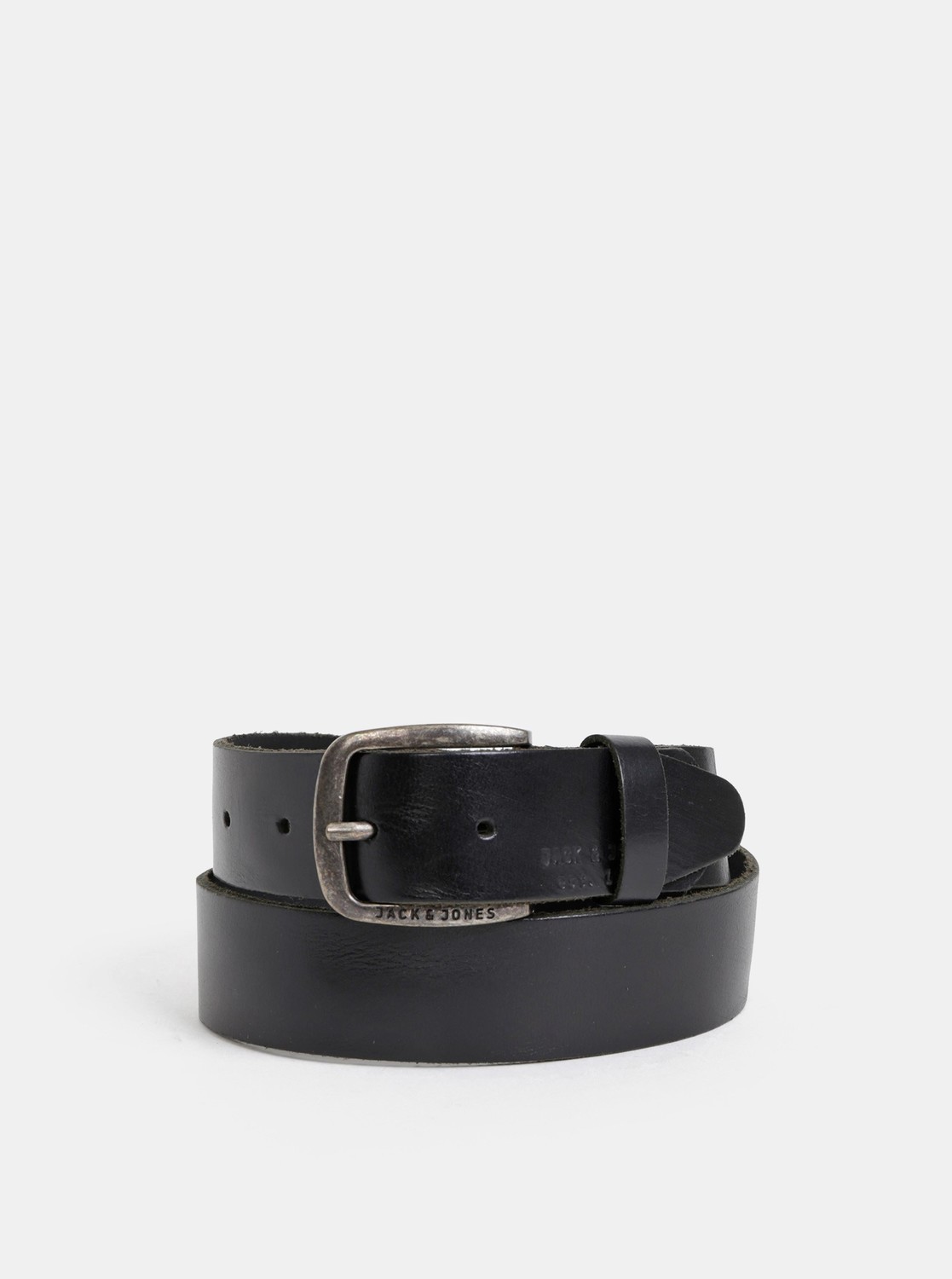 Čierny kožený opasok Jack & Jones Paul