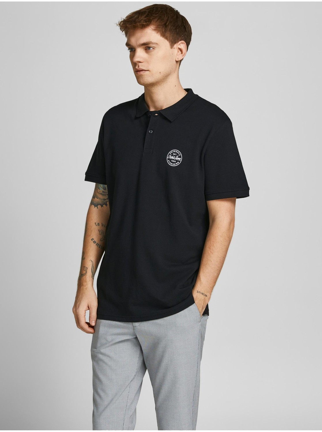 Černé polo tričko Jack & Jones Shark