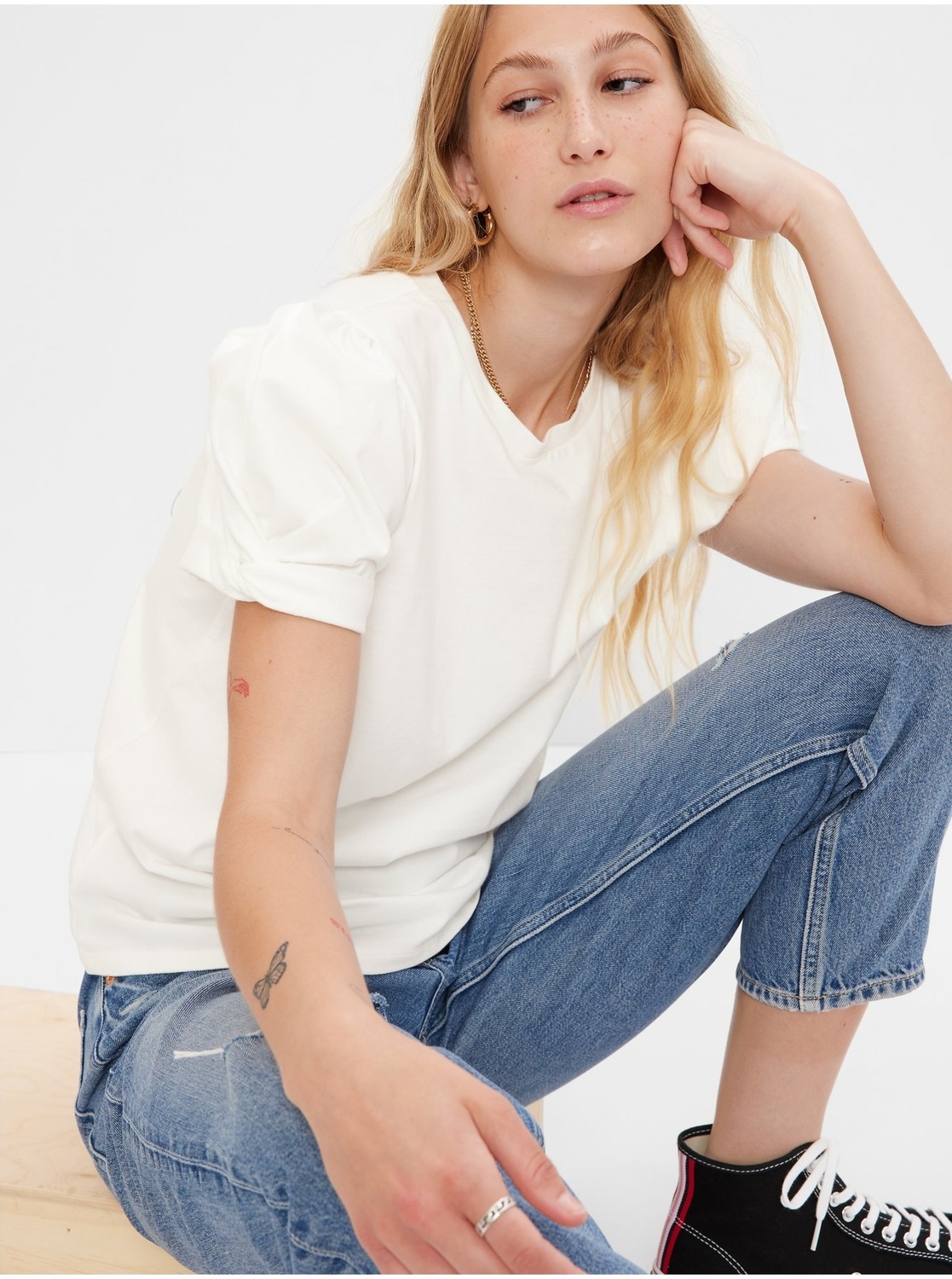 Tričká s krátkym rukávom pre ženy GAP - biela